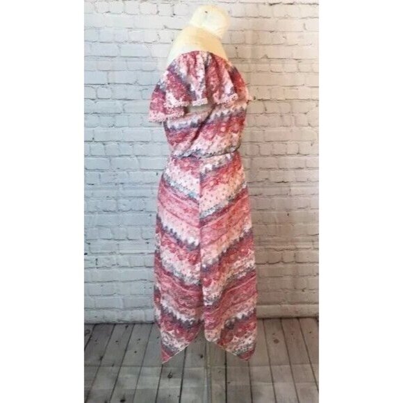 NOBO Dress Lace Over or Off the Shoulder Asymmetrical Hem 2X - Picture 3 of 6
